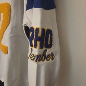 White and Blue Lettered Sweatshirt